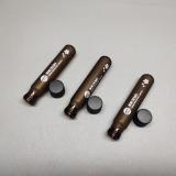 Essential Oil frosted amber color high borosilicate tube glass bottle with screw on plastic lids