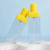 Custom popular square transparent 120/150ml PETG plastic press pump bottle for lotion/skin care serum