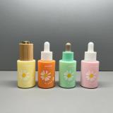 1 oz red good price glass serum bottle glass bottle with dropper