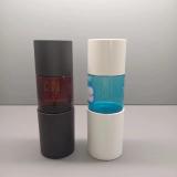New empty cylinder 150ml Artificial leather plastic cosmetic bottle for toner