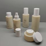 Soft touch glass lotion pump bottle set with jar