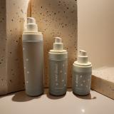 Custom printed 15ml 30ml 50ml plastic inner glass outer refillable airless bottle set cosmetic cream lotion packaging